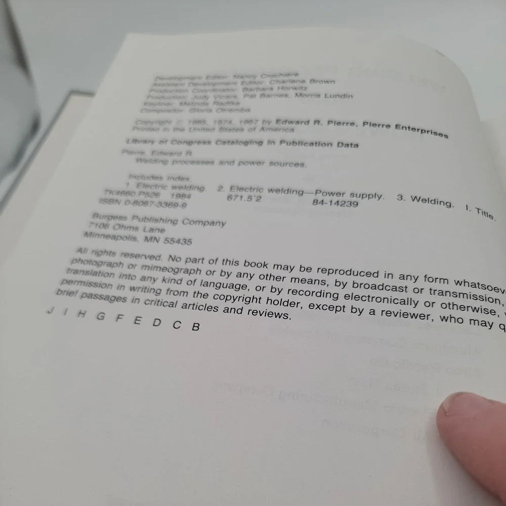 Welding Processes and Power Sources by Edwards R. Pier 3rd Edition HC‎